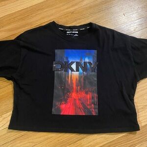 DKNY Black and Blue Graphic Tee